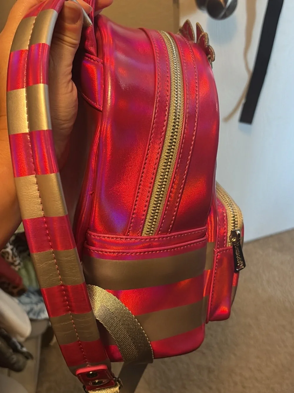 Disney Metallic Pink Cheshire Cat Mini Backpack